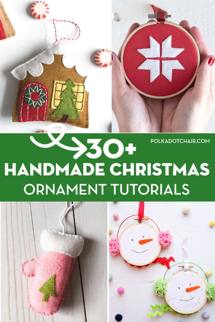 Homemade Christmas crafts made from red and white felt sheets