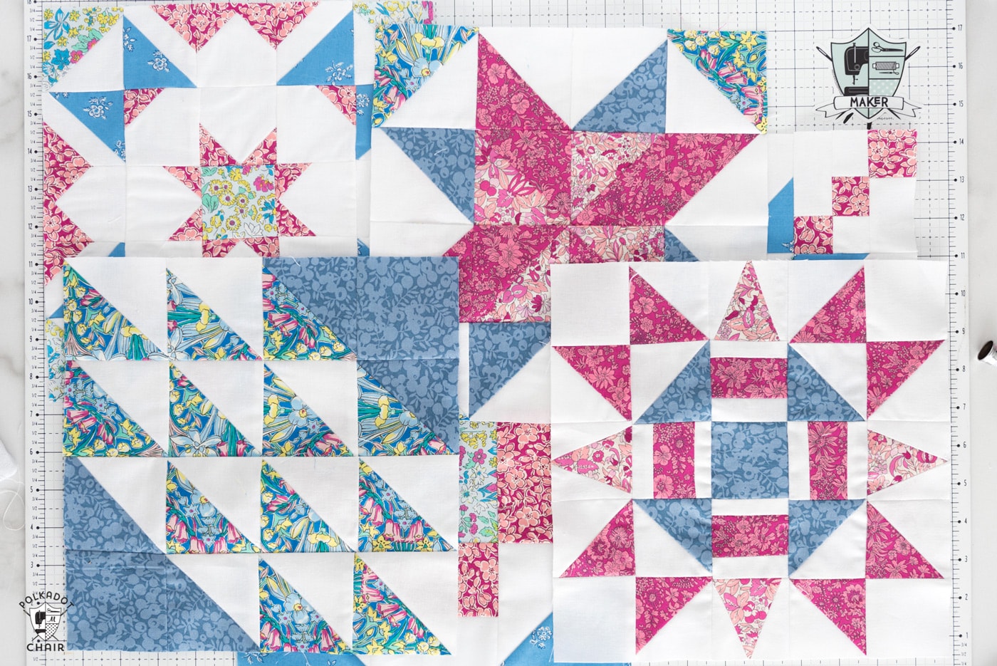 RBD Challenge Block 6; Windmill Quilt Block Pattern | Polka Dot Chair