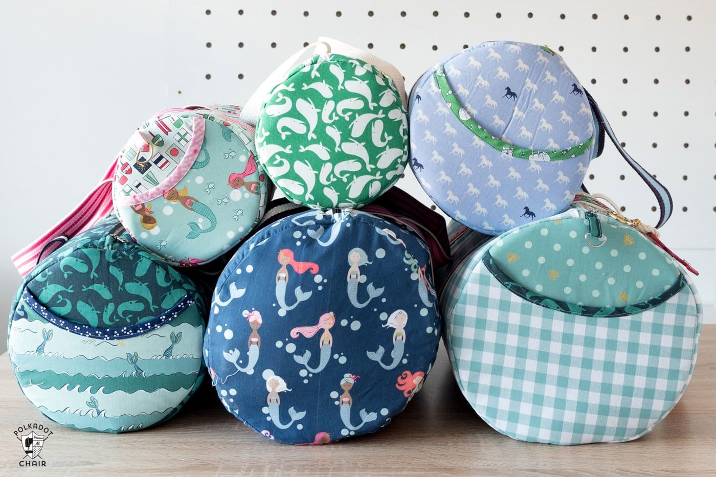 The Saturday Bag, Duffle Bag Sewing Pattern | Polka Dot Chair