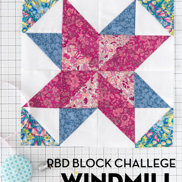 RBD Challenge Block 12 Nine Patch Star Quilt Block Polka Dot Chair