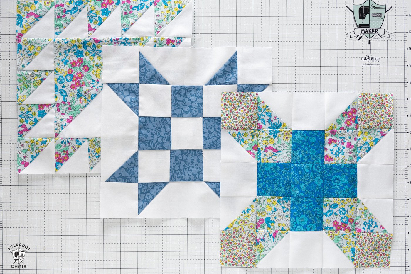 Rbd Challenge Block 12 Nine Patch Star Quilt Block Polka Dot Chair