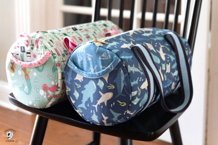 Finish it Friday; Kids Duffle Bag Sewing Pattern | Polka Dot Chair