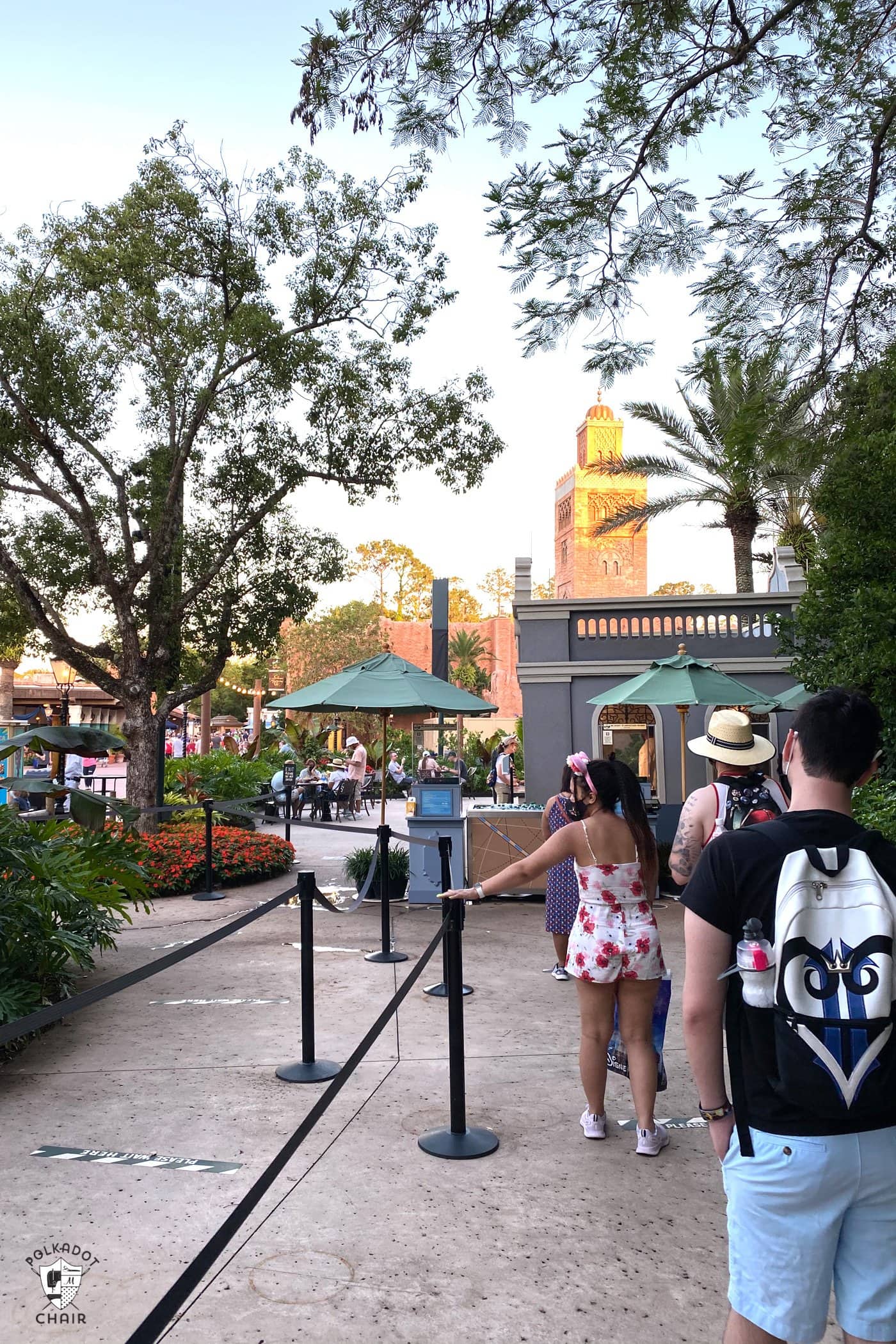 line at Epcot food festival booth