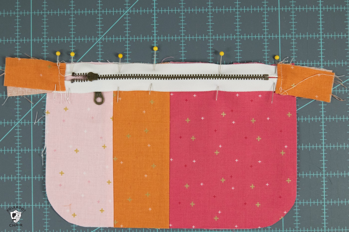 Color-Blocked Zip Pouch Sewing Pattern - The Polka Dot Chair
