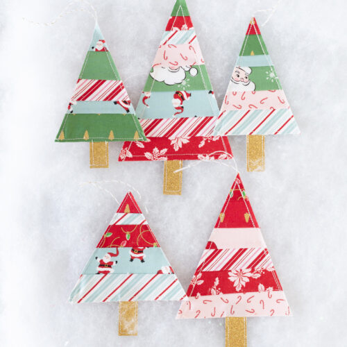 Scrappy Improv Christmas Tree Ornaments - The Polka Dot Chair