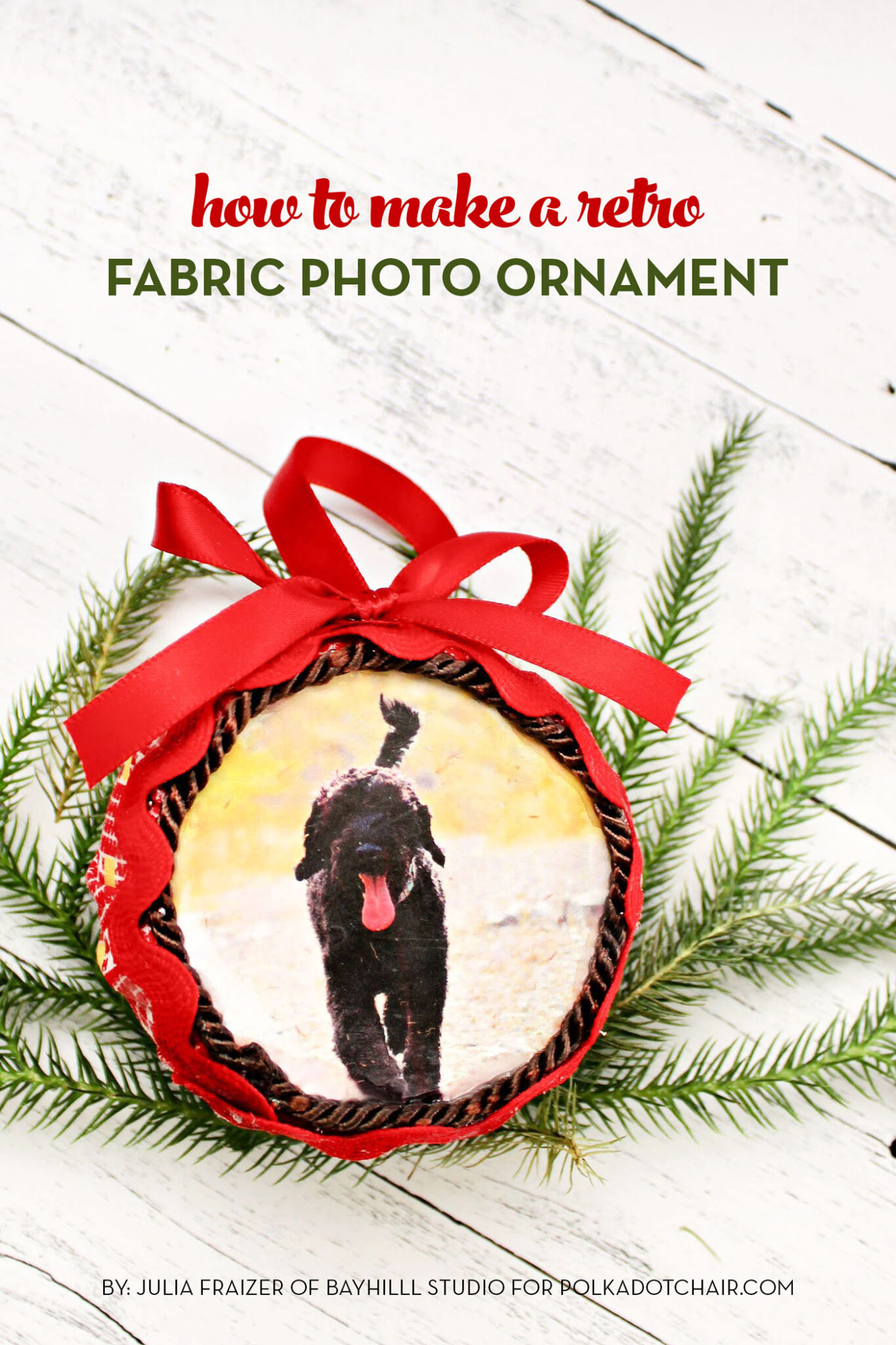 DIY Retro Photo Christmas Ornament Polka Dot Chair   How To Make A Retro Fabric Ornament With Photo 1365x2048 