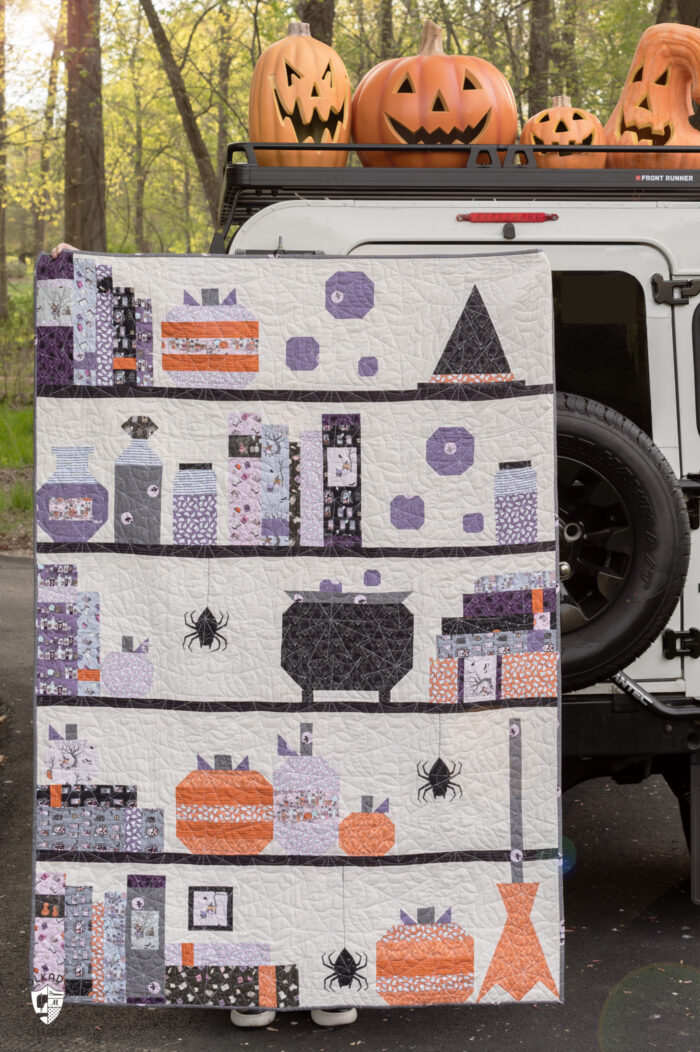 The Spooky Shelfie Quilt Pattern & Quilt Along The Polka Dot Chair