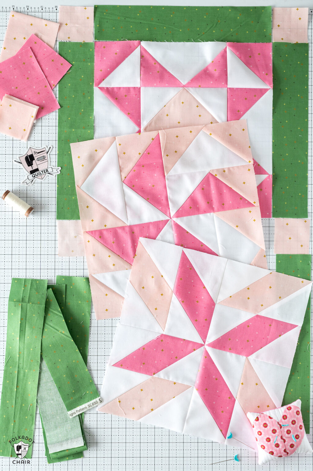 2024 Quilt Block of the Month Pattern; Society Sparkler Quilt The