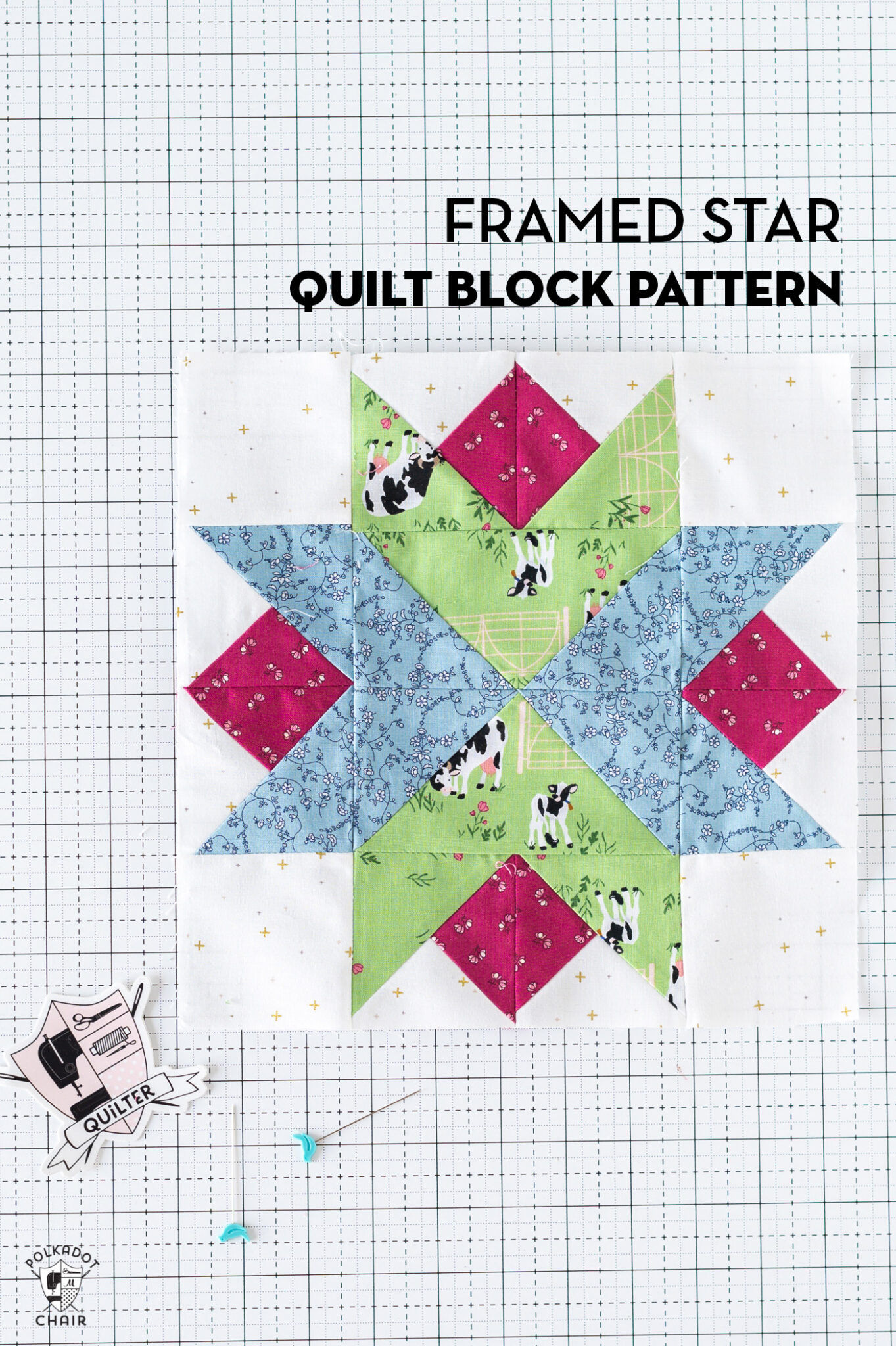 Framed Star Quilt Block Pattern - The Polka Dot Chair