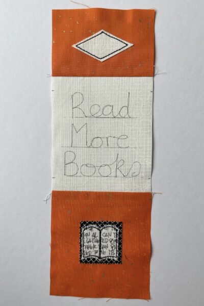 words sketched onto bookmark