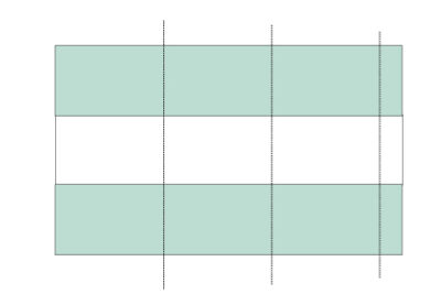 diagram of nine patch quilt layout in aqua and white