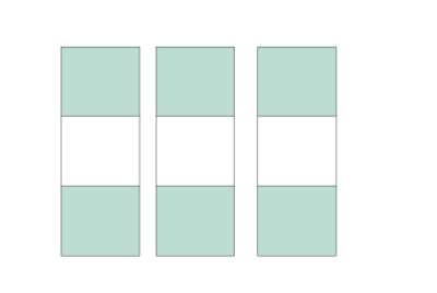 diagram of nine patch quilt layout in aqua and white