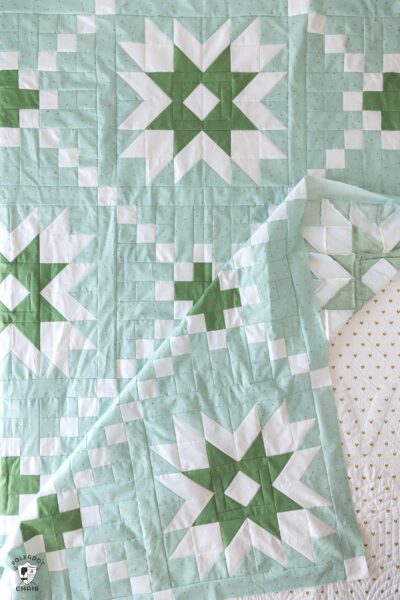 Mint and green quilt top